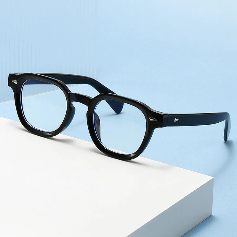 JNPCXI New Fashion Anti Blue Light Eyeglasses Frame Women Vintage Rivet Oval Women Men Luxury Leopard Prescription Glasses