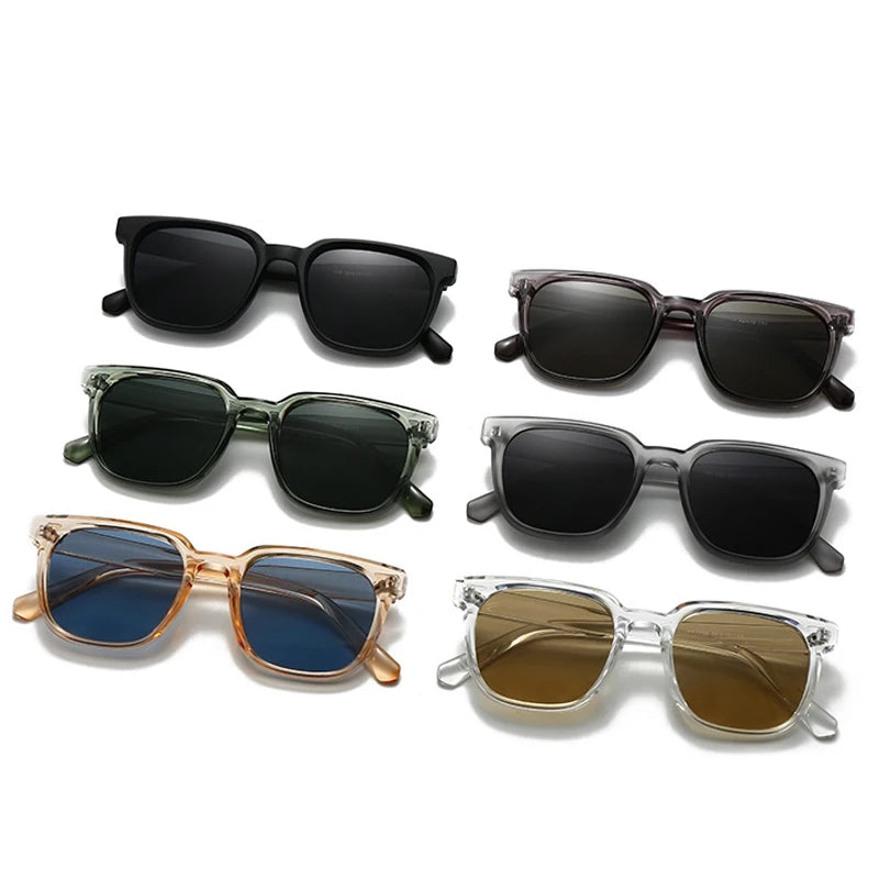 JNPCXI New Fashion Square Sunglasses Women Gradient Orange Candy Color Shades UV400 Retro Rivets Men Trending Sun Glasses