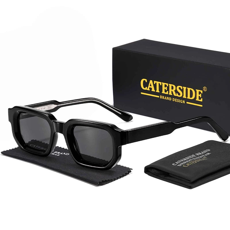 CATERSIDE Punk Men Sunglasses Small Frame Gradient Lens Hip Hop Style Sun Glasses for Summer Beach Party Ideal Choice for Gifts