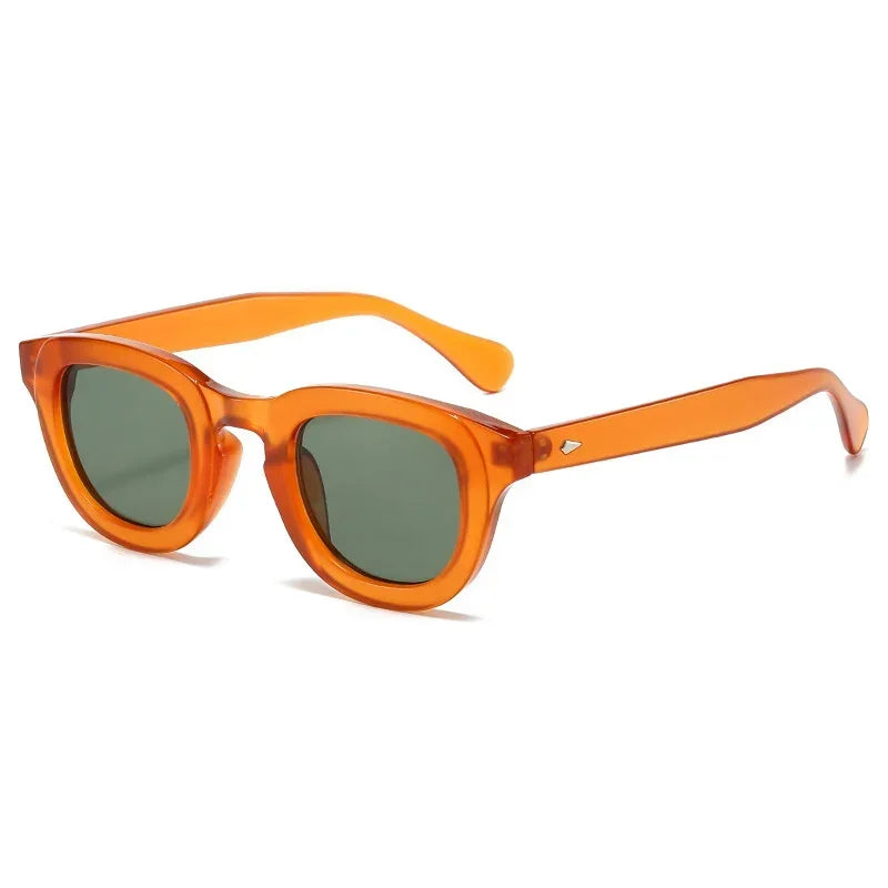 JNPCXI New Oval Candy Color Gradient Lens UV400 Sunglasses Women Men Eyewear Men Trending Sun Glasses Rivets Decoration