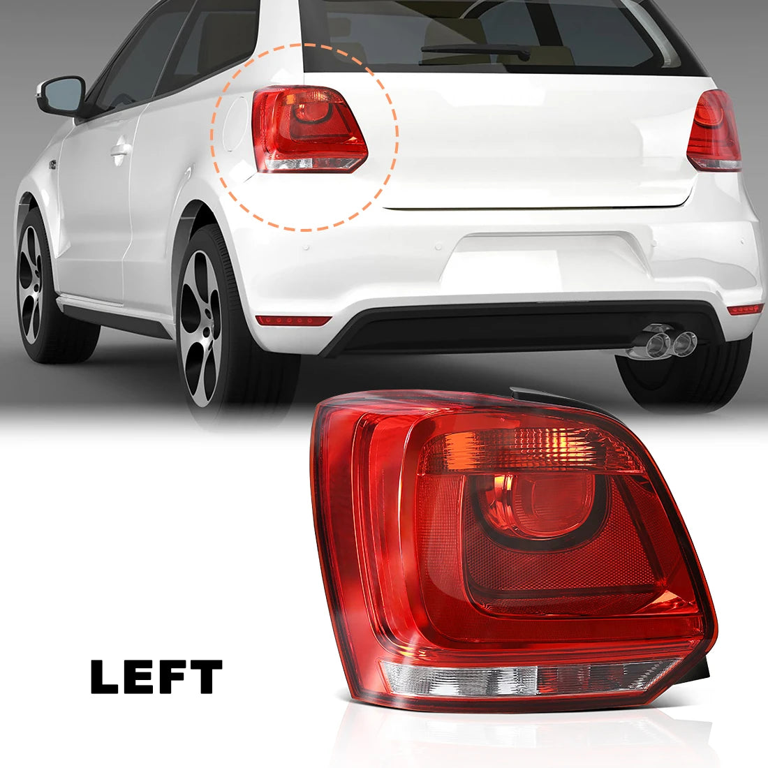 For Volkswagen VW Polo 6R 2009 2010 2011 2012 2013 2014 Taillights Brake Rear Tail Lights Assembly Car Accessories 12V No Bulbs