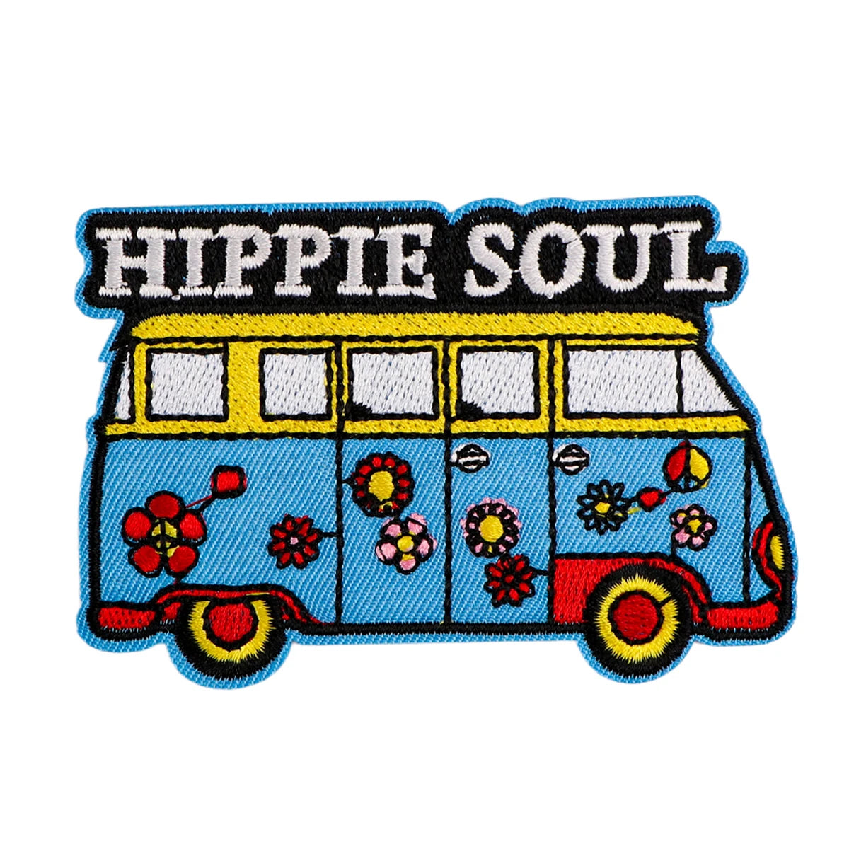 Bus Embroidery Patch Funny Quotes Iron On Patches For Clothing SOUL Thermoadhesive Patches On Clothes DIY Sew Badges