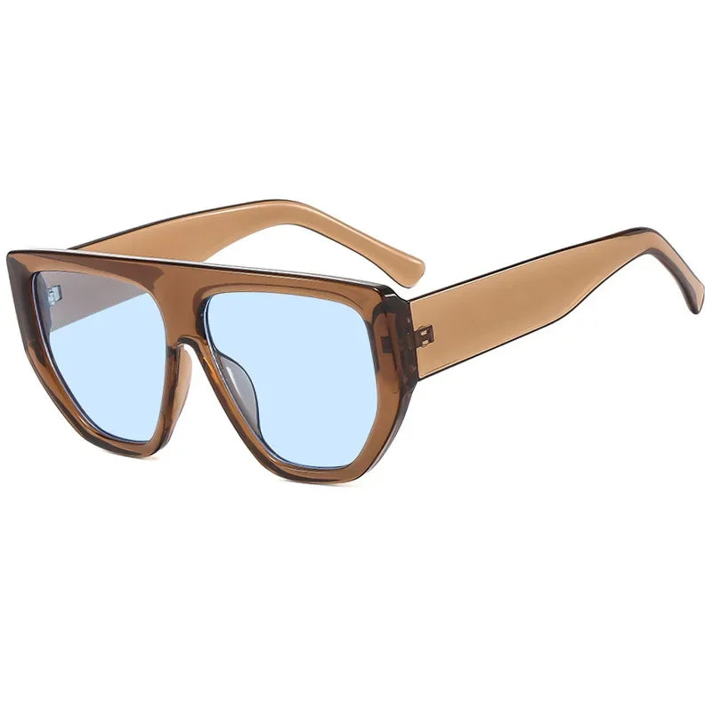 JNPCXI Retro Oversized Sunglasses Men Fashion Brand Designer Black Gradient Shades UV400 Women Trending Sun Glasses