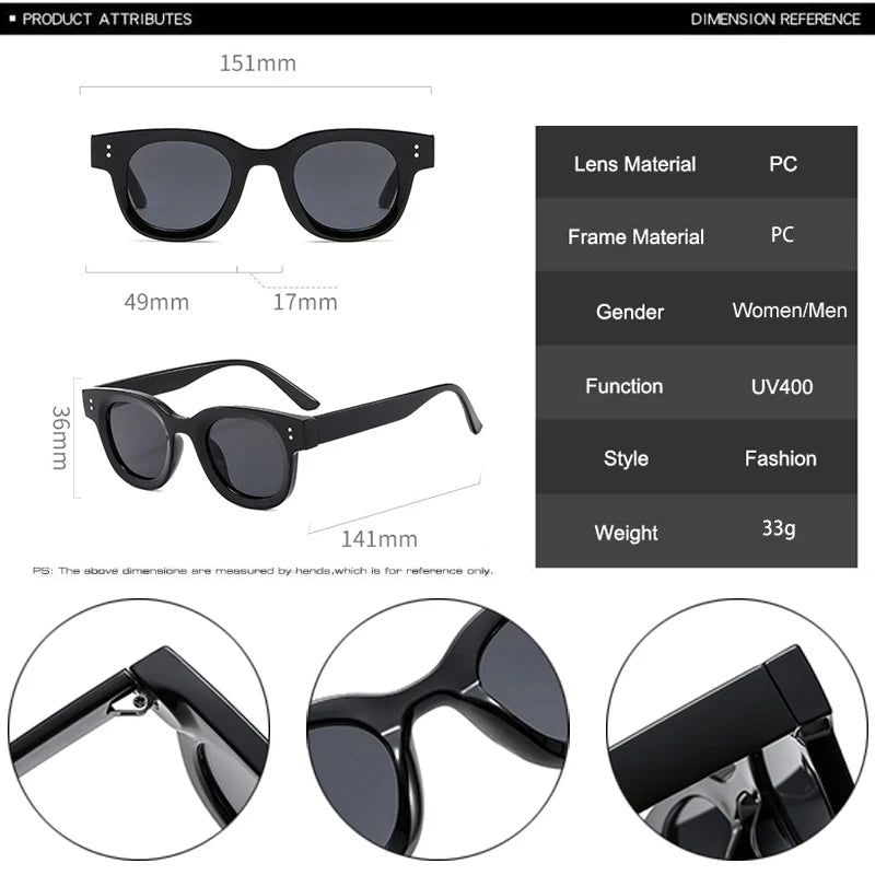 JNPCXI New Retro Square Sunglasses Women Fashion Leopard Blue Shades UV400 Men Trending Punk Rivets Sun Glasses