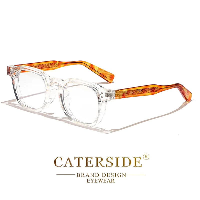 Caterside New Square Flat Light Glasses for Men Women Retro TR Frame Eyeglass High-Quality Eyewear Minimalist Matching