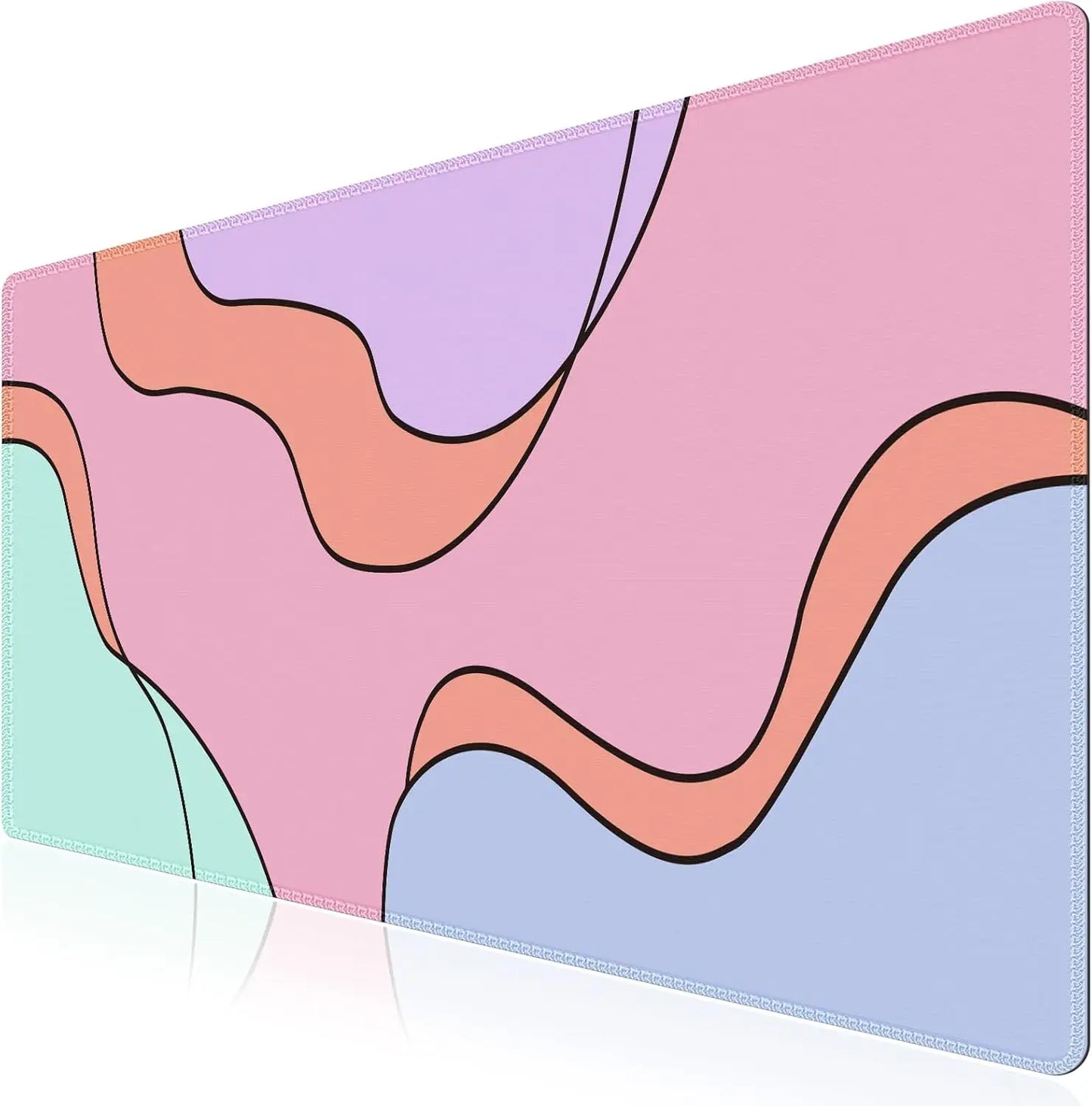 XXL Large Mouse Pad, Rubber Base Mousepad with Stitched Edges, Big Computer Mouse Mat for Office, Home, Fluid