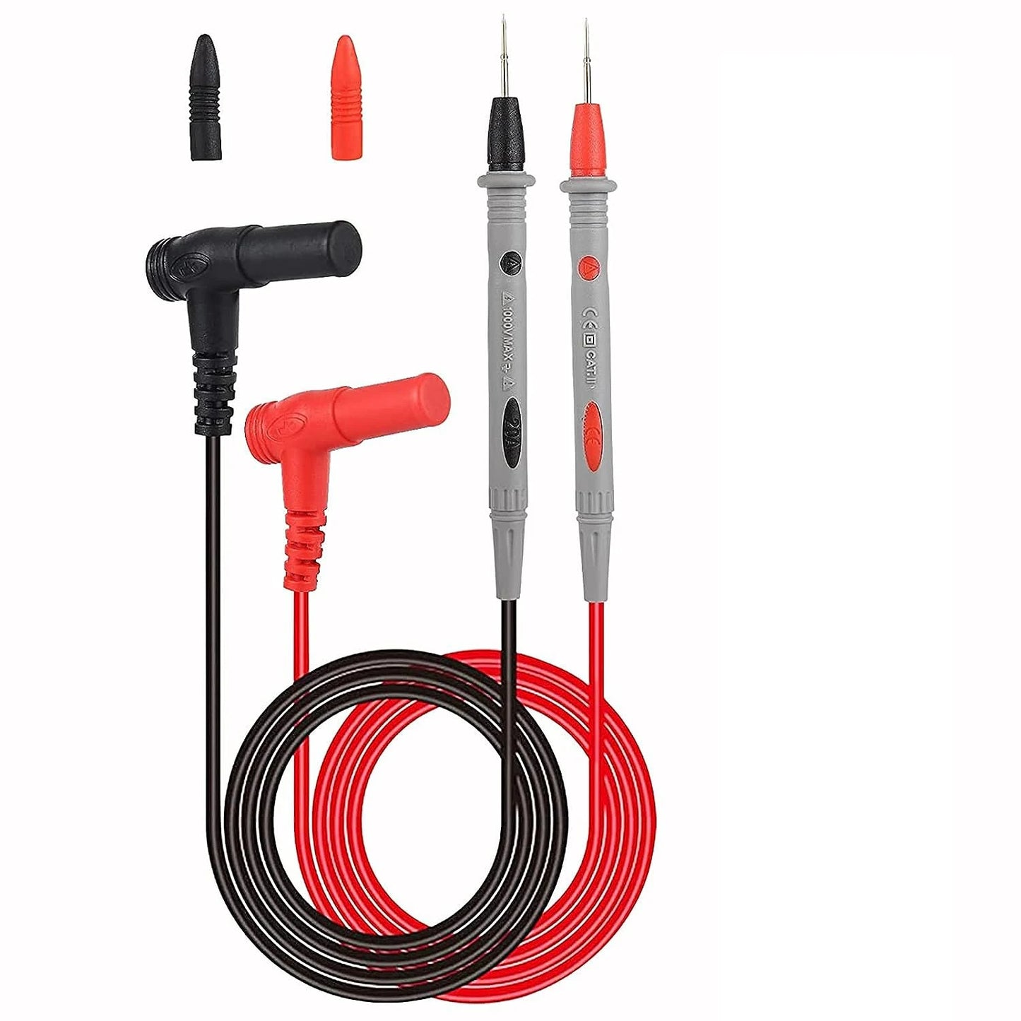 1000V 20A Multimeter Test Leads Probes Banana Plug, 24K Gold Digital Multimeter Probes Electrical Test Probe for most Multimeter