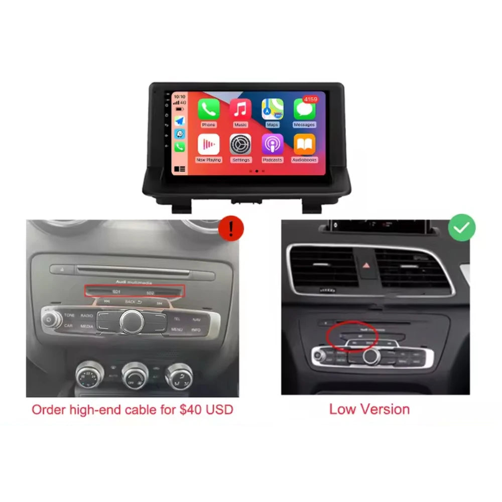 For Audi Q3 1 8U 2011 - 2018 2K 12+256 QLED Android 15 CarPlay Car Radio Multimedia Video Player GPS stereo Head Unit 4G WIFI