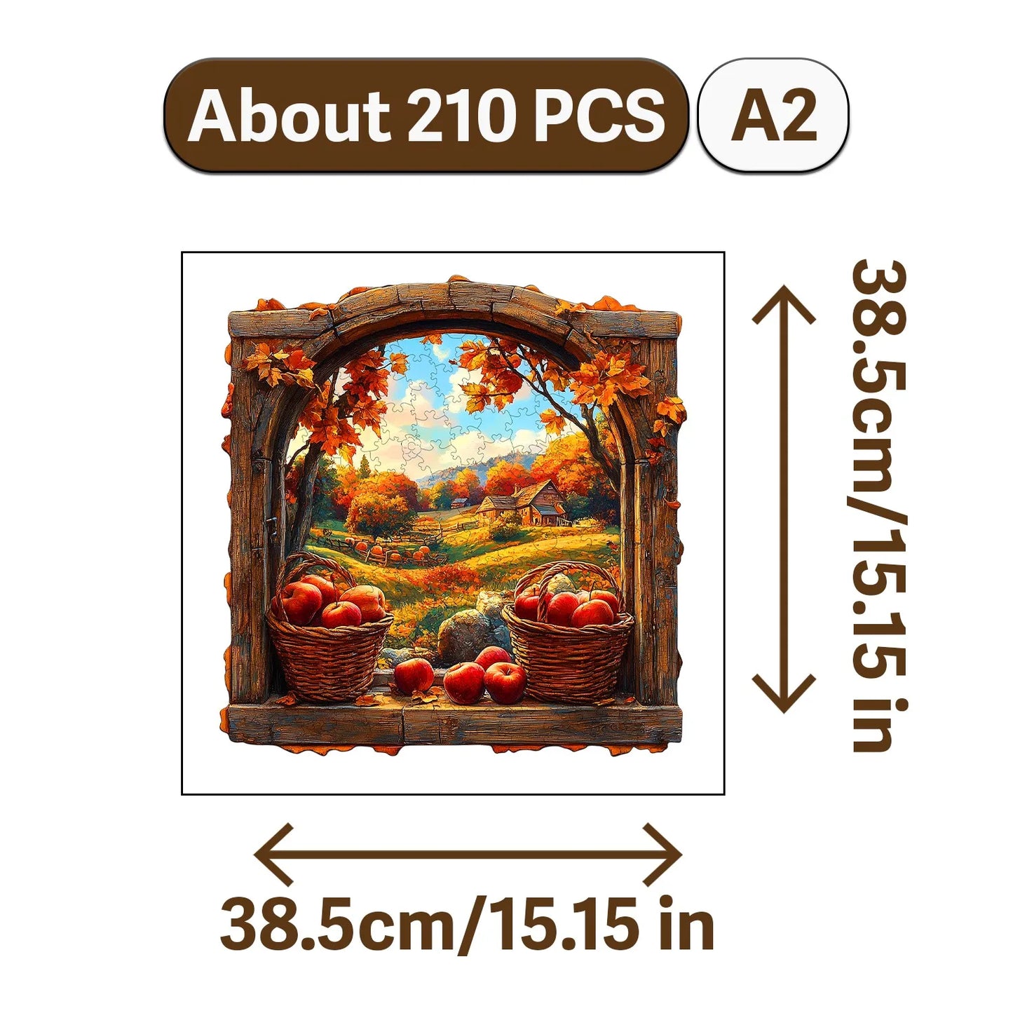 Autumn Scenery Wooden Jigsaw Puzzle Art Style Wooden Decor Painting Christmas and Halloween Gift Toy for Teen and Kid