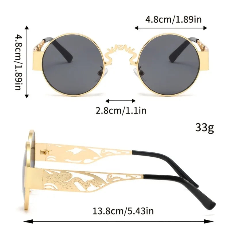 Classic and Fashionable Round Frame Glasses, with A Vintage Metal Frame, Perfect for Driving Beach Parties and Outdoor Travel