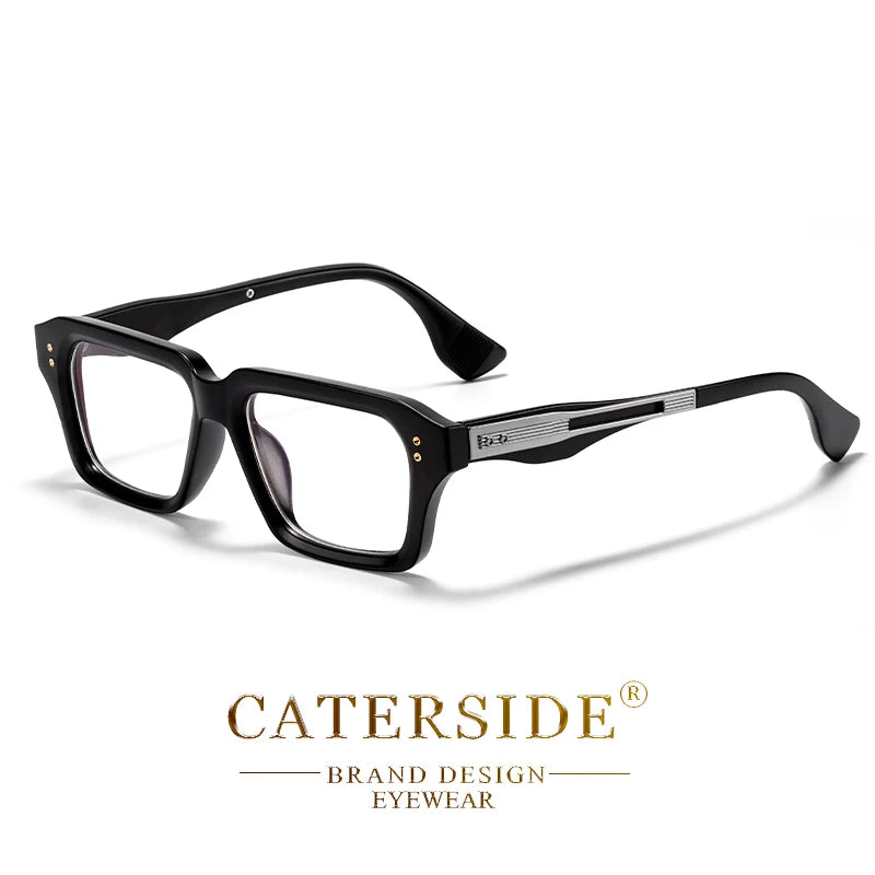 CATERSIDE Fashion Men's Optical Eyeglass Frame Brand Unique Temple Design Luxurious Women's Anti Blue Light Reading Glasses