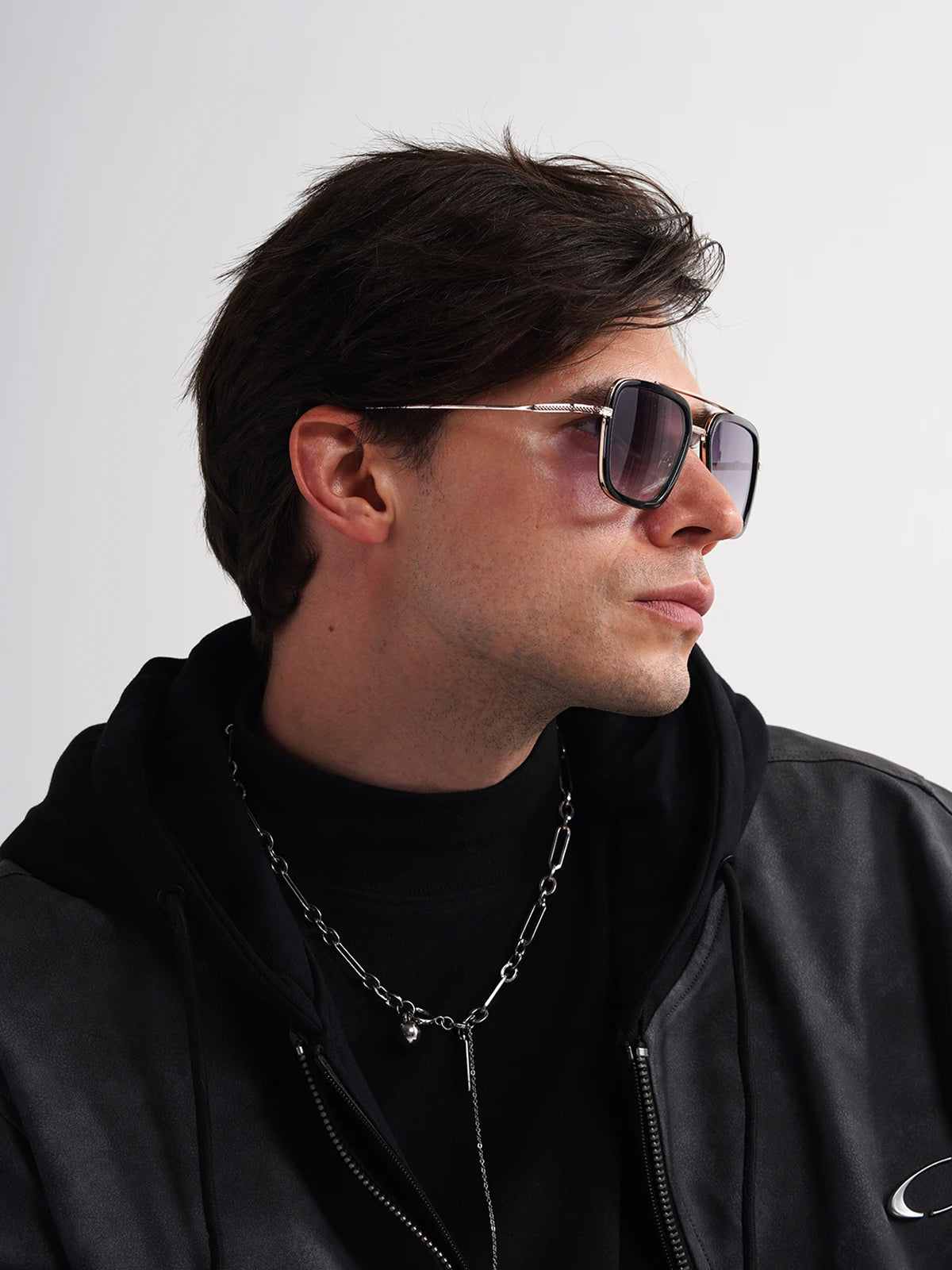 Ruiao 2026 Square Mens Designer Sunglasses Metal Frame Gradient Luxury Shades UV400 Rectangle Pilot Sun Glasses for Men