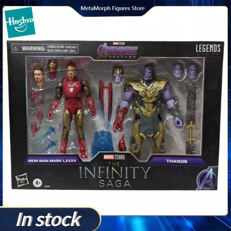 Original Hasbro Marvel Legends Series The Infinity Saga Iron Man 85 and Thanos Anime Figure Toys Collection Models