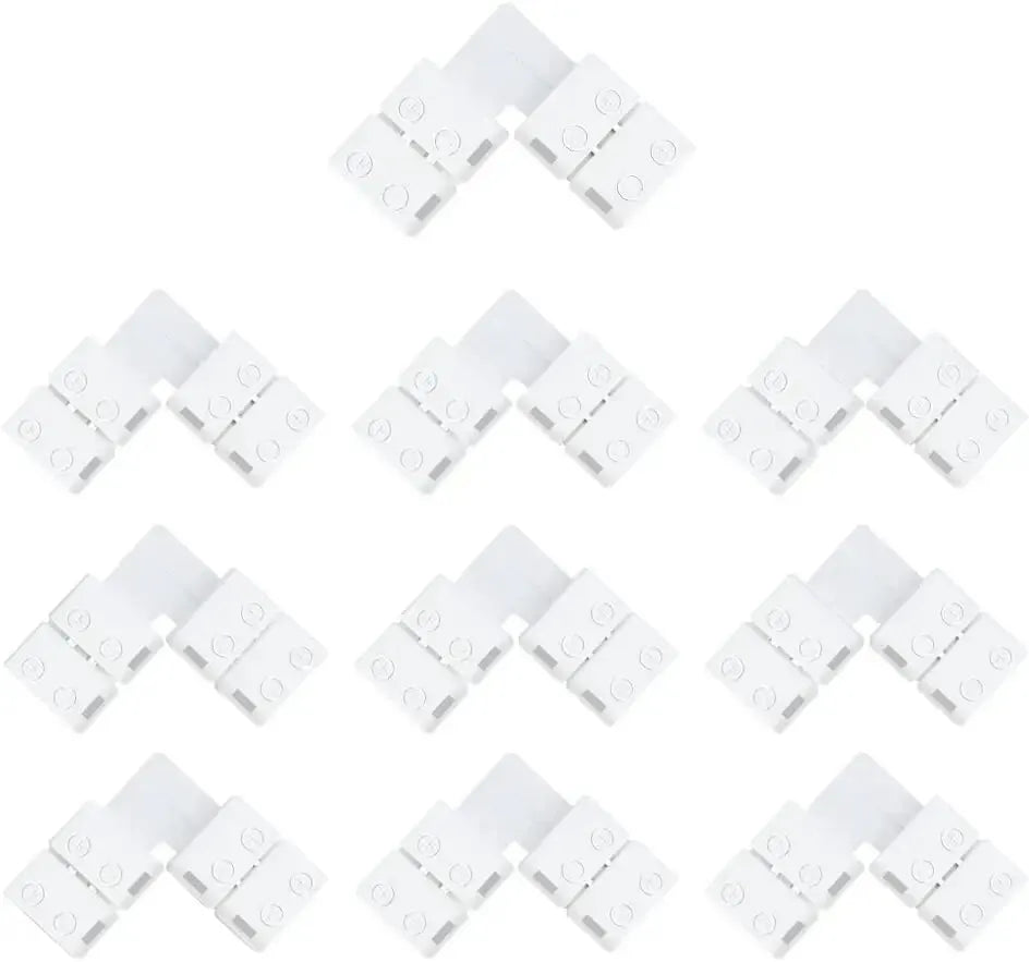 10pcs I /L/T/Cross Shape Solderless Snap Down 4Pin Conductor LED Strip Connector for Quick Splitter Connection of 10mm Wide