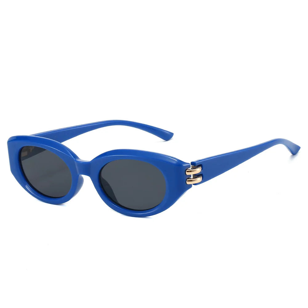 JNPCXI New Fashion Cat Eye Women Sunglasses Shades UV400 Retro Small Oval Black Men Outdoor Sun Glasses