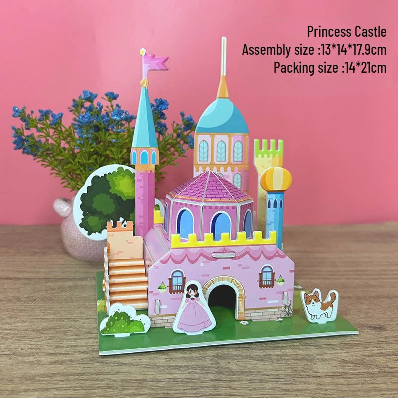 Castle Paper 3d Three-dimensional Puzzle Handmade DIY Puzzle Origami Kindergarten Children 6-10 Years Old Educational Toys