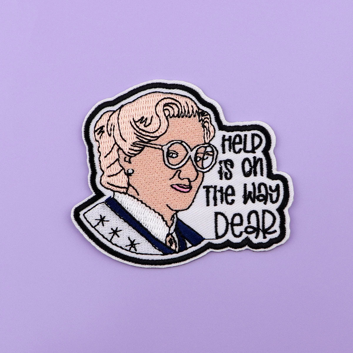 HELP IS ON THE WAY Embroidery Patch Funny Father Iron On Patches For Clothing Thermoadhesive Patches On Clothes DIY Sew Badges