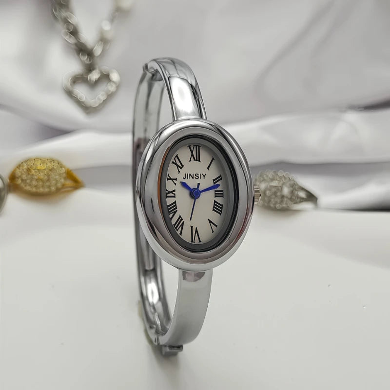 Luxury Gifts Gold Quartz Watch Famous Brand Women Bracelet Watches Fashion Oval Bathtub Shaped Wristwatches Dropshipping Clock