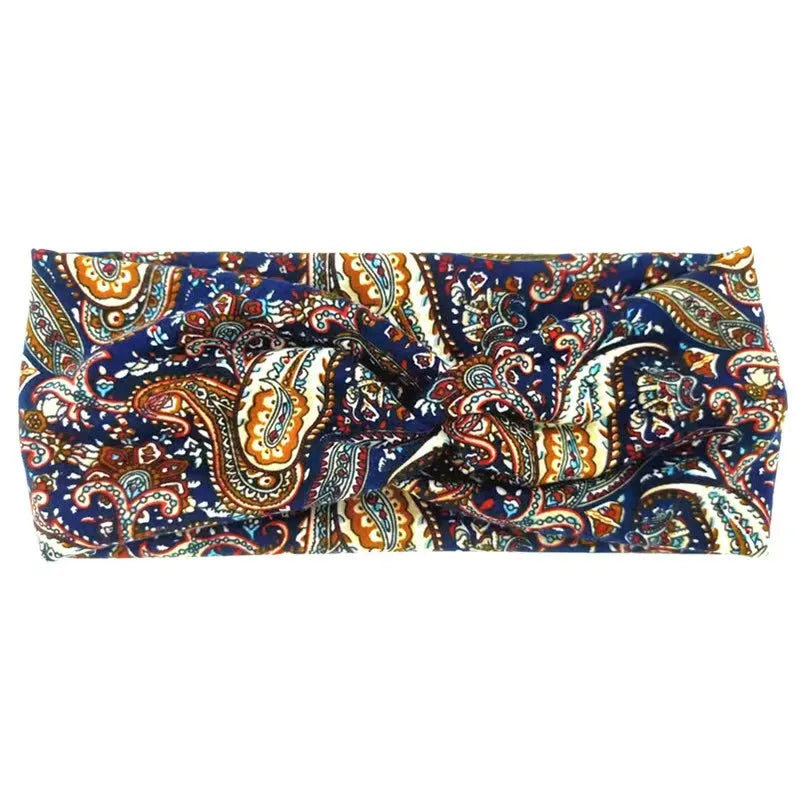 Paisley Cashew flowers hair band Pilates Elastic Yoga Headband fitness Running Cycling Sweatband Turban Makeup Hair Hoop Makeup