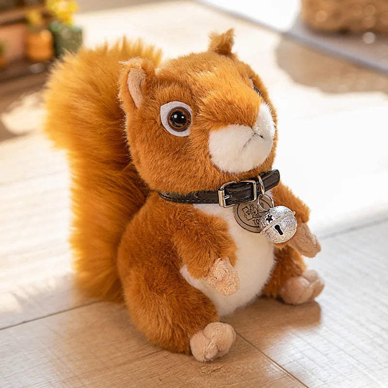Adorbale Furry Hair Big Umbrella Tail Plush Toy Realistic Squirrel Cute Soft Stuffed Animals Doll Pillow For Girls Children Gift