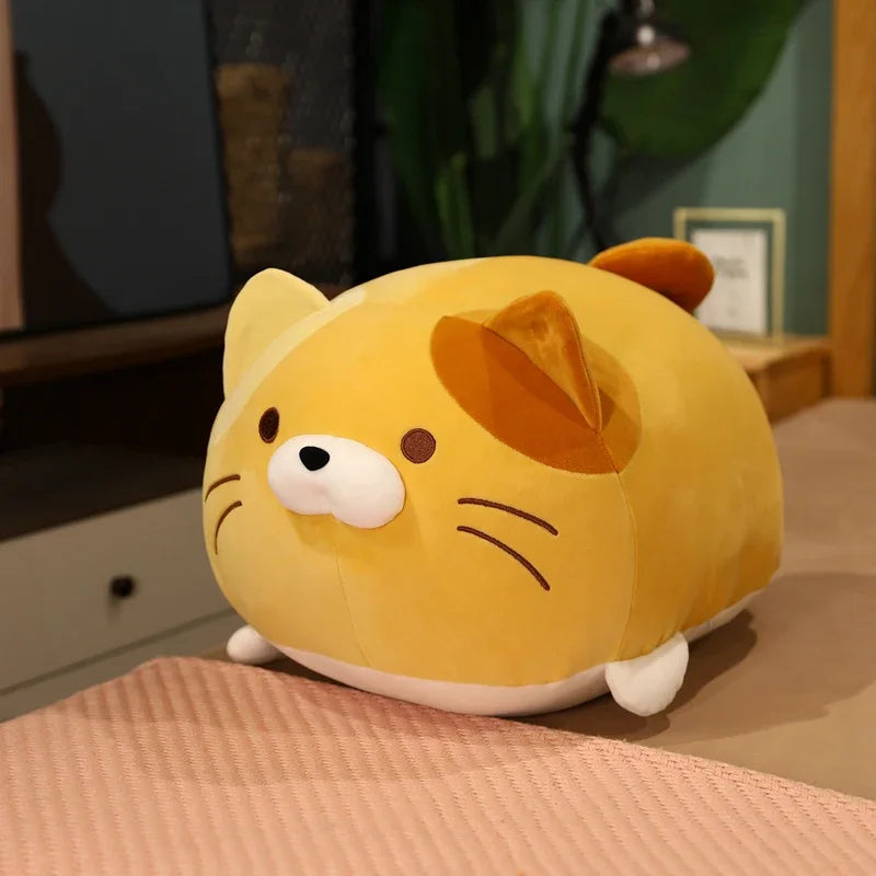 60cm Japanese Style Fat Cats Plush Toy Stuffed Animal Soft Hug Pillow Plushies Cat Doll Room Decor Gift For Child Girl Washable