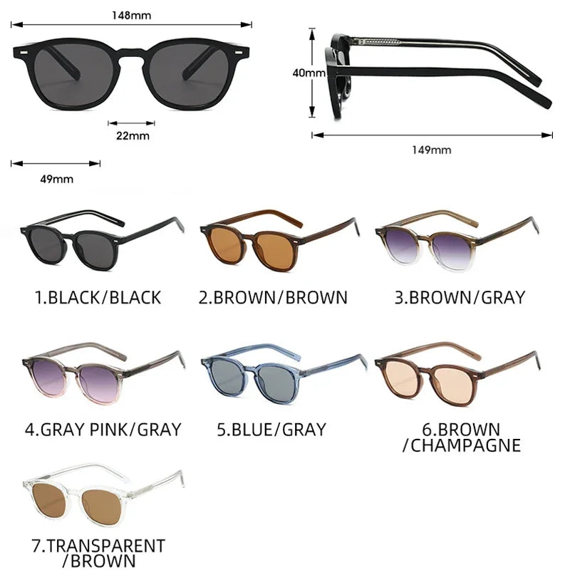 JNPCXI New Vintage Round TR90 Sunglasses Women Luxury Oval Fashion Men Sun Glasses Oculus UV400