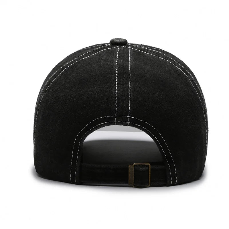 Vintage USA Flag Embroidered Baseball Cap - Bold Letter Distressed Wash Sun Hats