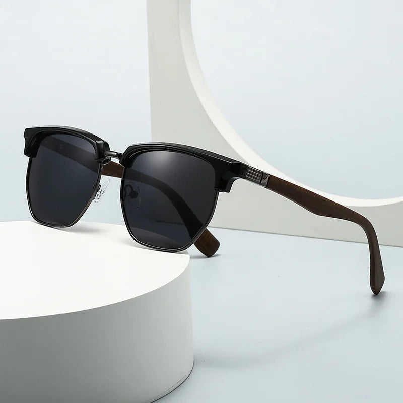 JNPCXI New Polarized Oval Metal Punk Women Sunglasses Fashion Clear Ocean Lens Shades UV400 Men Sun Glasses