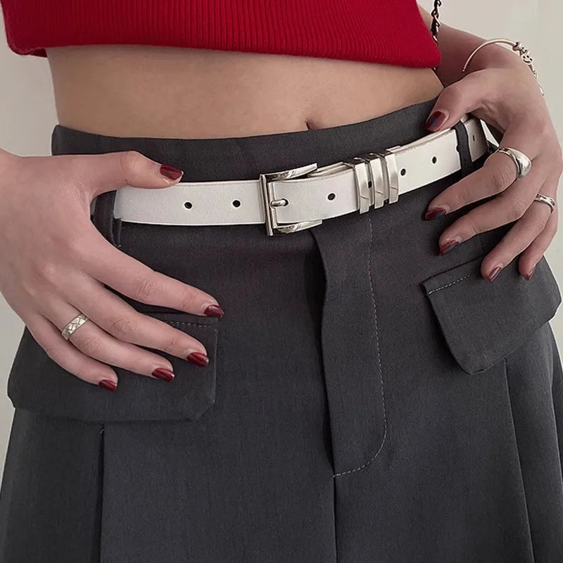 Small Belt Ladies New Decorative Dress With A Black Belt Fashion Simple Korean Department