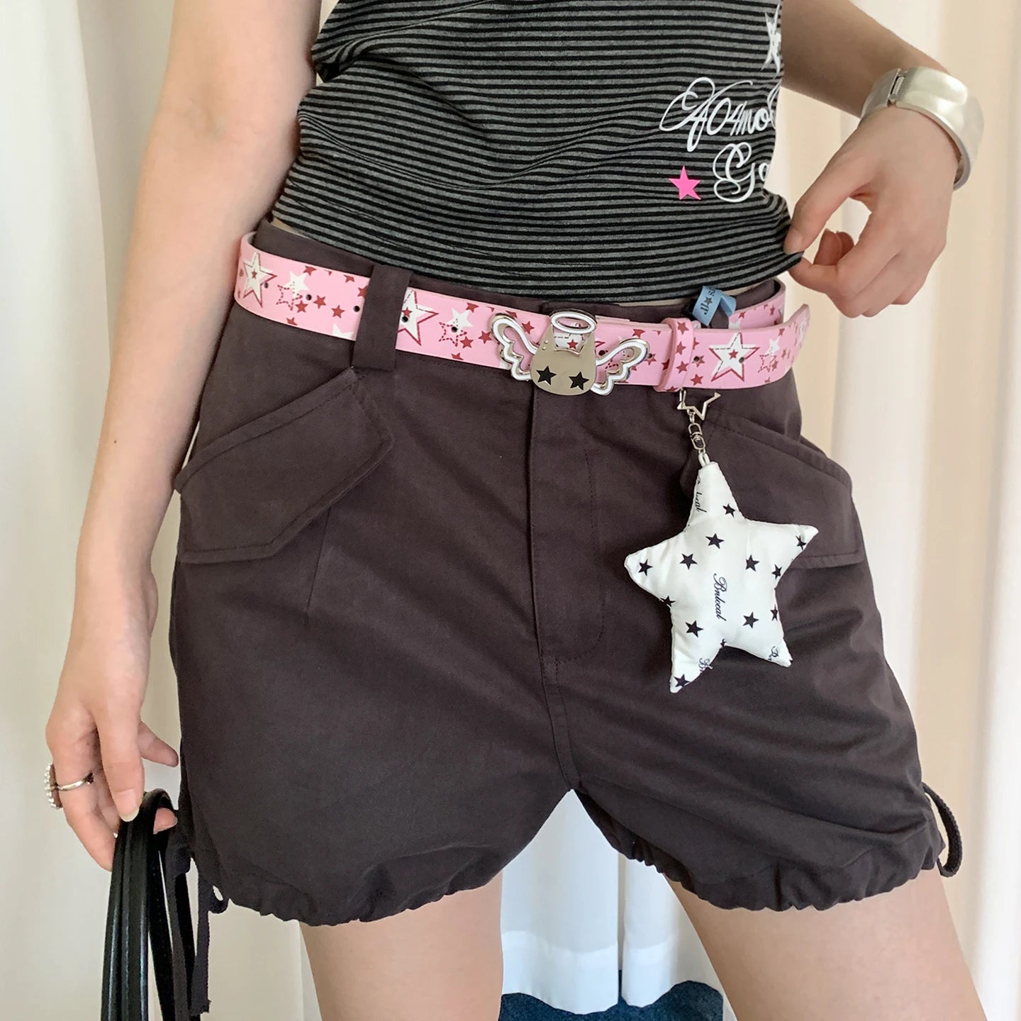 Y2K Millennium Style Star Belt Women's Niche Subculture Style Cartoon Belt Decoration For Skirts And Jeans Belt