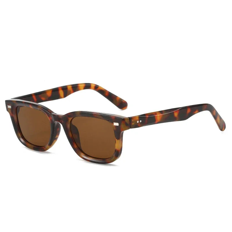 JNPCXI New Retro Square Women Rivets Sunglasses Fashion Blue Shades UV400