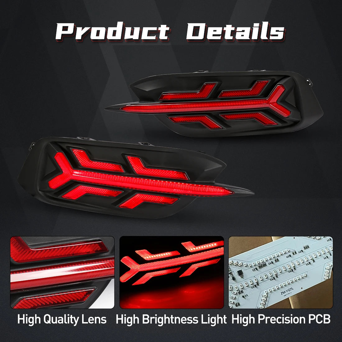 For Honda Civic 2016 2017 2018 2019 2020 LED Rear Bumper Reflector Light Brake Running Dynamic Turn Signal Car Accessories 12V