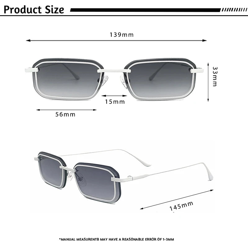CATERSIDE Retro Punk Sunglasses Men's Square Small Frame Sun Glasses Women Personalized Outdoor Sports Eyewear Summer UV400