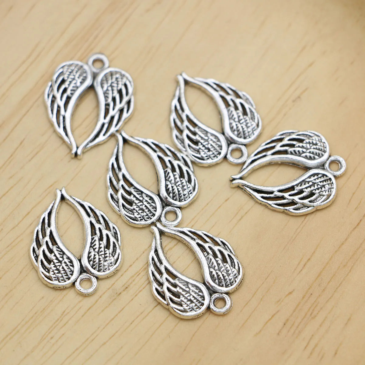 10pcs Silver Color Heart Wing Charms Pendants for Jewelry Making Drop Earrings Necklaces Bracelets DIY Crafts Accessories