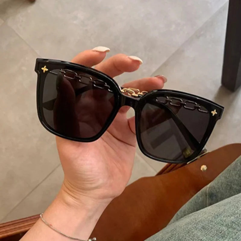 5pcs Classic Square Men's and Women's Sunglasses, Retro Large Frame UV Resistant Sunglasses