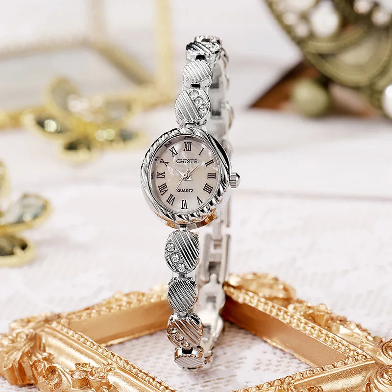 Luxury Ladies Watches Crystal Bracelets High-End Brand Women Wristwatch Elegant Gold Silver Watches Girlfriend Lady Montre Femme