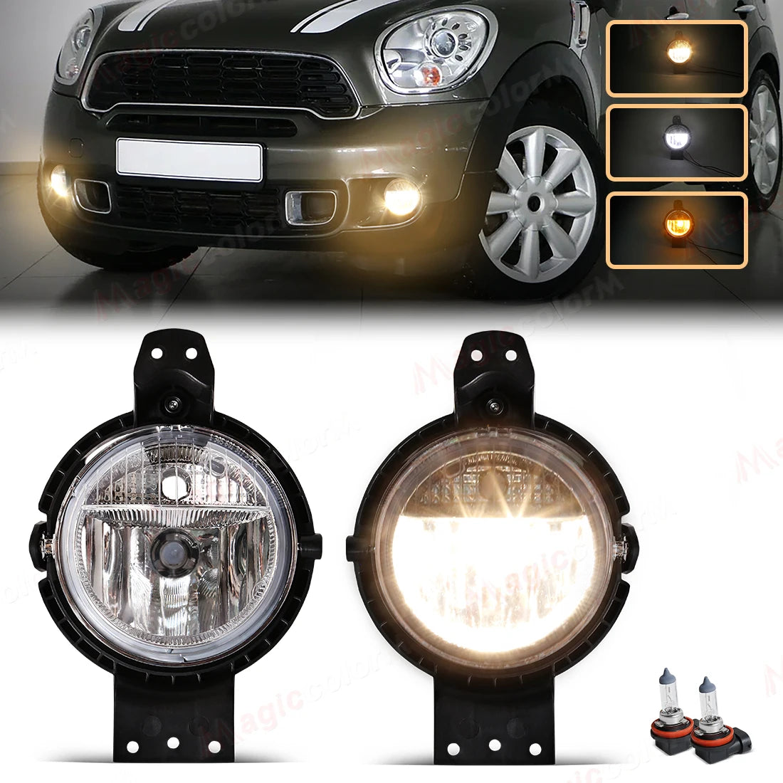 For BMW Mini Cooper 2011 - 2016 Countryman R60 Paceman R61 Fog Lights Headlight Front Driving Lamp Halogen LED Bulbs 63179802163