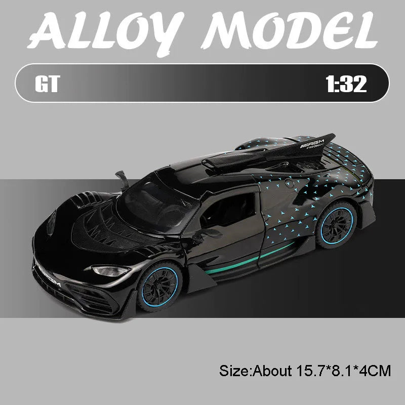 1:32 ONE Pagani Zonda HP Diecast Alloy Models Toys Car Doors Opened Sound Light Pull Back Miniature Vehices Home Decor Ornaments