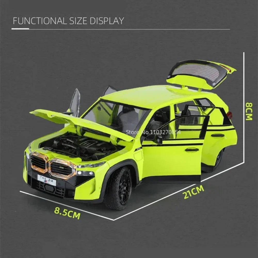 1:24 XM X5 Alloy Sports Car Miniature Model Toy Diecasts Metal Sound and Light Pull Back Collection Vehicles for Childrens Gifts
