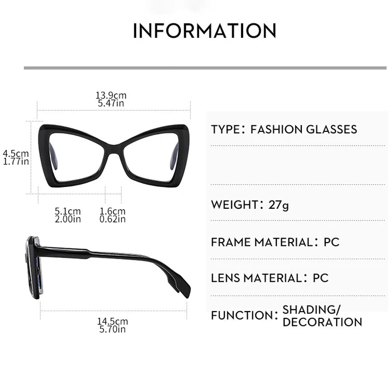 JNPCXI Cat Eye Fashion Trend Retro Butterfly PC Frame Colorful Optical Eyewear Blue Light Blocking Glasses for Reading Eyewear