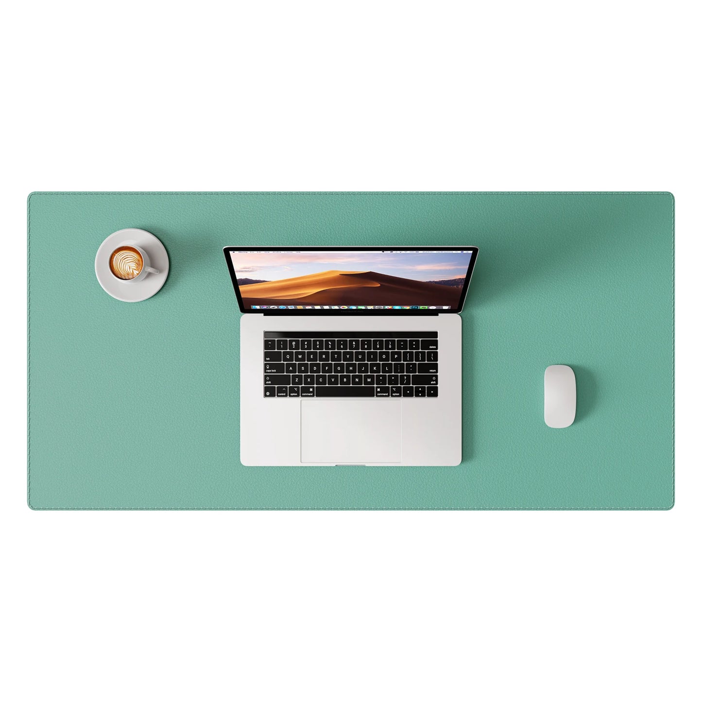 Stitched Edges PU Leather Office Desk Mat, Non-Slip Mouse Pad, Waterproof Desk Pad Protector for School Office Home