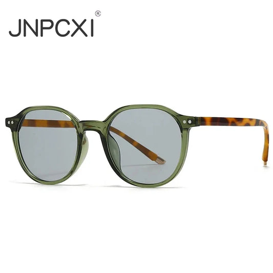 JNPCXI Fashion Round Sunglasses Women Vintage Rivets Punk Men Ins Popular Shades Gradient Sun Glasses UV400