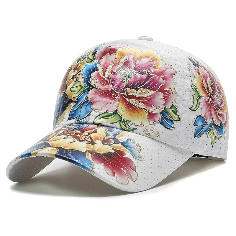 Summer Quick Dry Baseball Cap, Unisex Flower Sun Hats, Style Floral Sun Hats