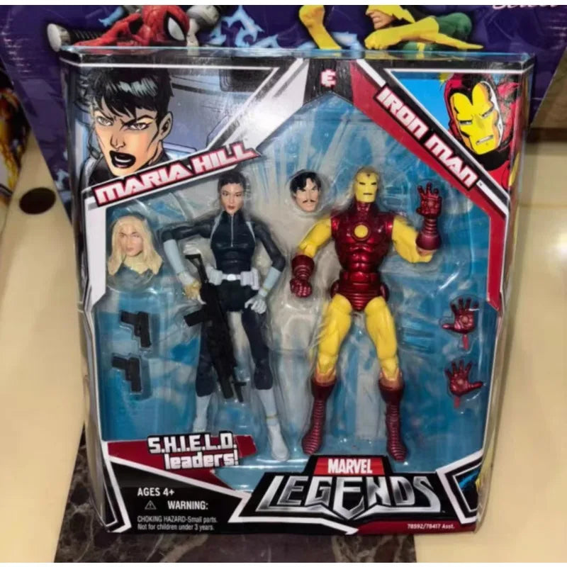 Original Hasbro Marvel Legends Series IRON MAN/MARIA HILL Anime Figure Toy Model Collection