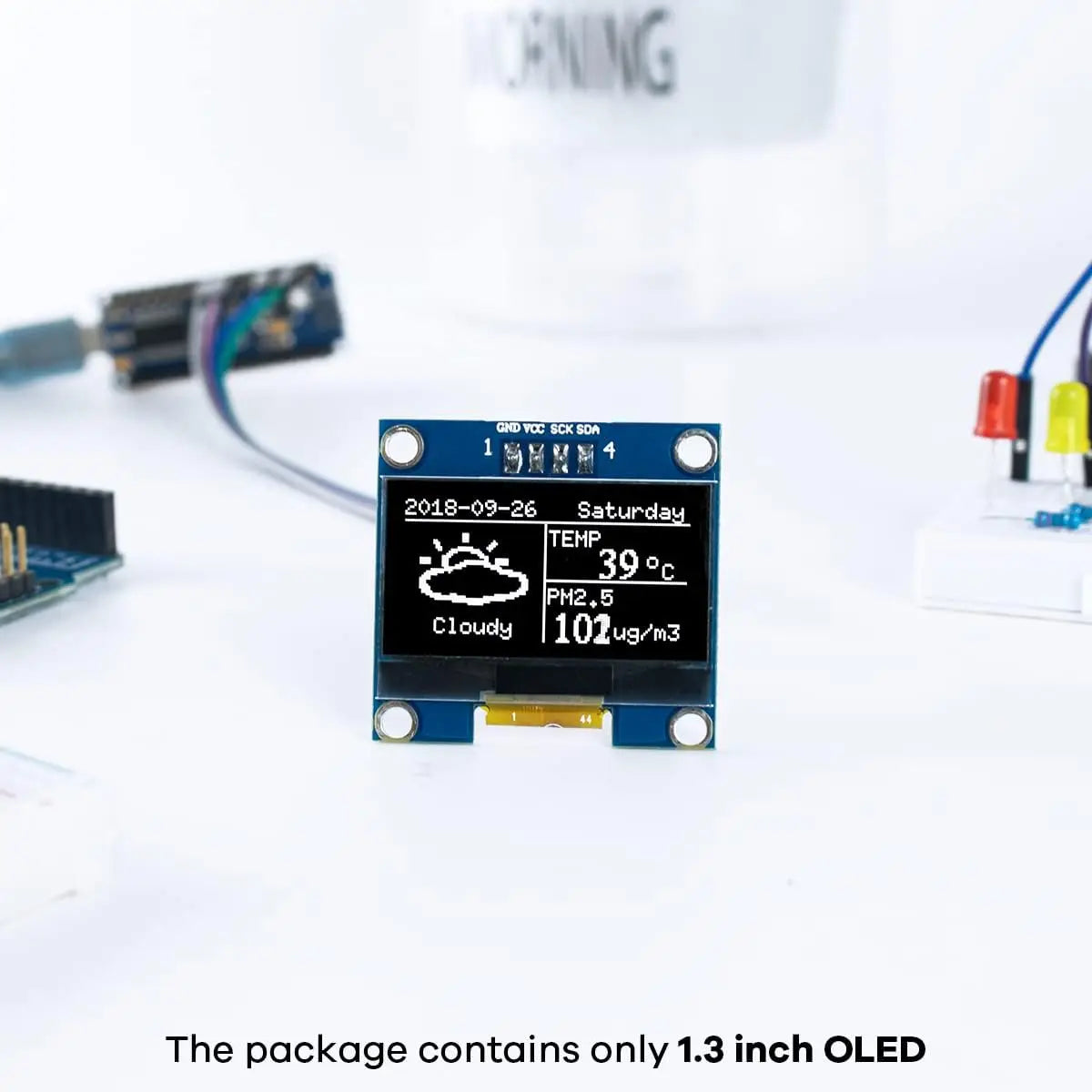 1.3 Inch OLED Display Module 128x64 Pixel IIC I2C OLED Screen CH1116 Driver Self-Luminous Display Board for Arduino Raspberry Pi