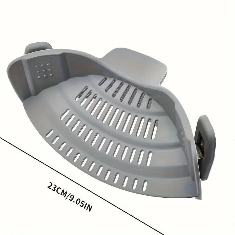 Silicone Pot Strainer, Adjustable Silicone Clip On Strainer For Pots Pans And Bowls Pot Drainer Colander With Clip Kitchen Tools