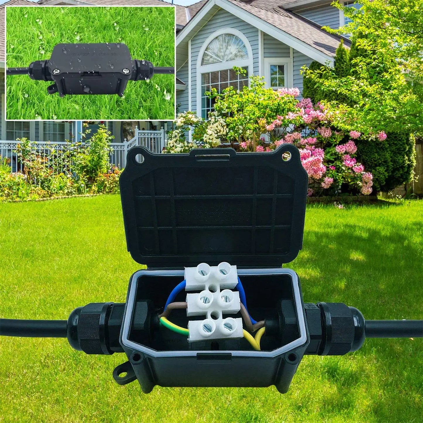 2 Way Outdoor Waterproof IP66 Electrical Cable Wire Connector Junction Box with Terminal 450V Junction Box for Led Light
