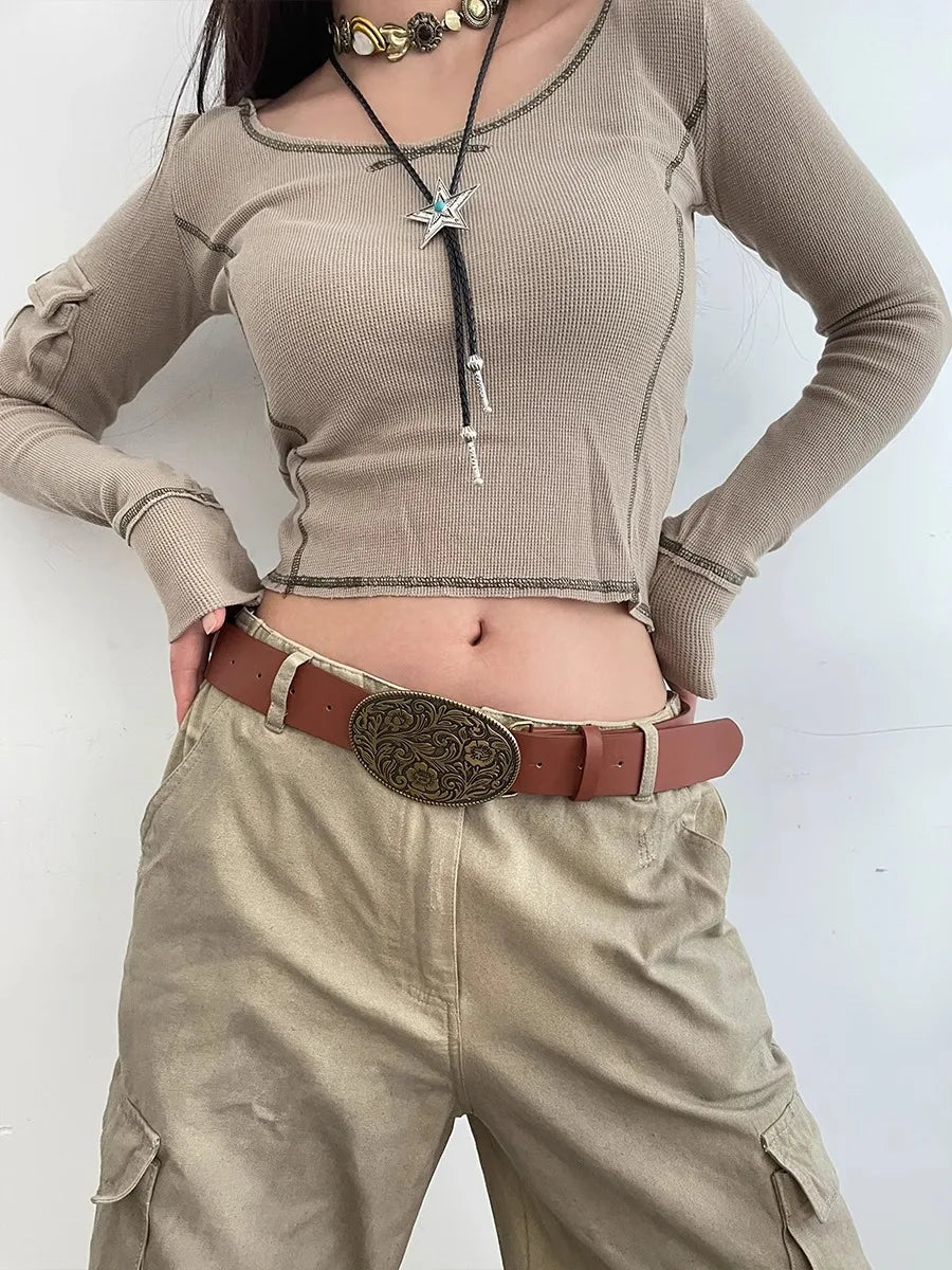 N Retro Belt Female 2024 New Black Jeans Decoration Simple Accessories Ins Wide Belt