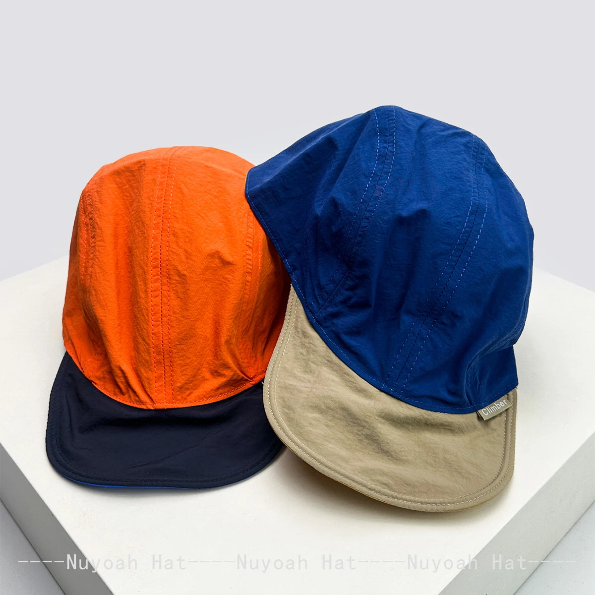 New Men Women Quick Drying Korean Letters Baseball Hats Sunshade Color Block Breathable Double-sided Wear Peaked Caps Versatile