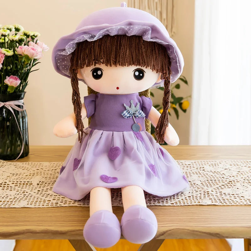 Cute Plush Girls Doll with Clothes Kid Girls Toys Stuffed Soft Cartoon Plush Toys Gift for Children Birthday Christmas present